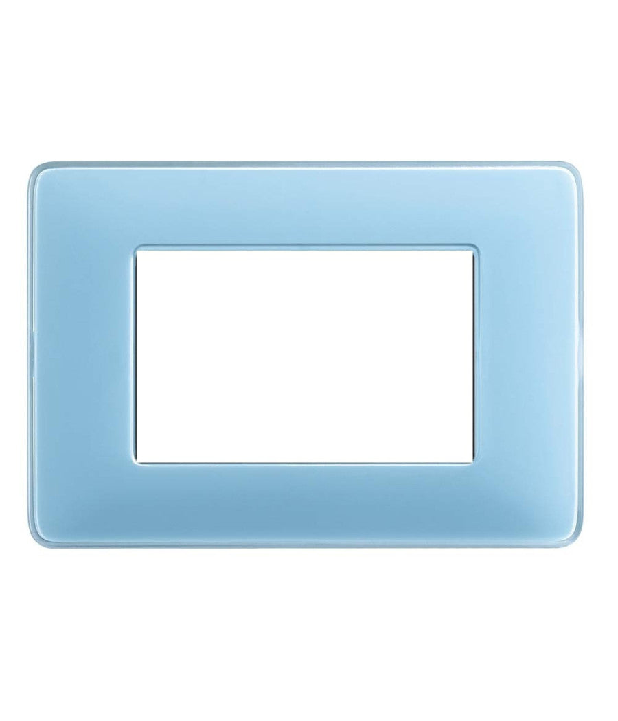 Placchette Placche In Abs Compatibili Per Serie Living International Placca  Azzurro -4 Fori     -