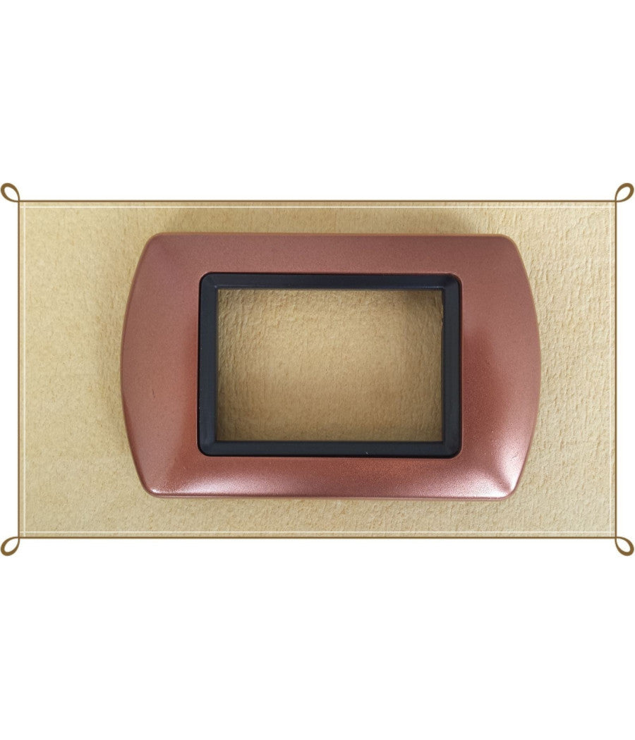 Placchette Placche In Abs Compatibili Per Serie Living International Placca  Rame -3 Fori     -
