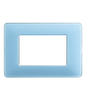 Placchette Placche In Abs Compatibili Per Serie Living International Placca  Azzurro -4 Fori     -