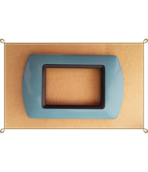 Placchette Placche In Abs Compatibili Per Serie Living International Placca  Azzurro Polvere -7 Fori     -