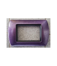 Placchette Placche In Abs Compatibili Per Serie Living International Placca  Viola Metallizzato -7 Fori     -