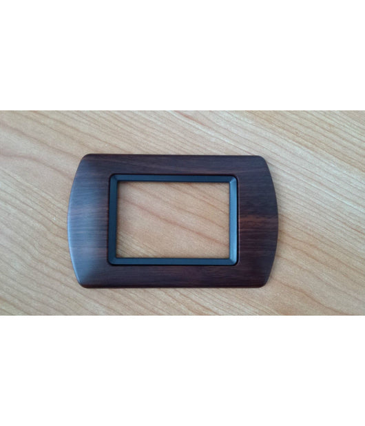 Placchette Placche In Abs Compatibili Per Serie Living International Placca  Legno Scuro -7 Fori     -