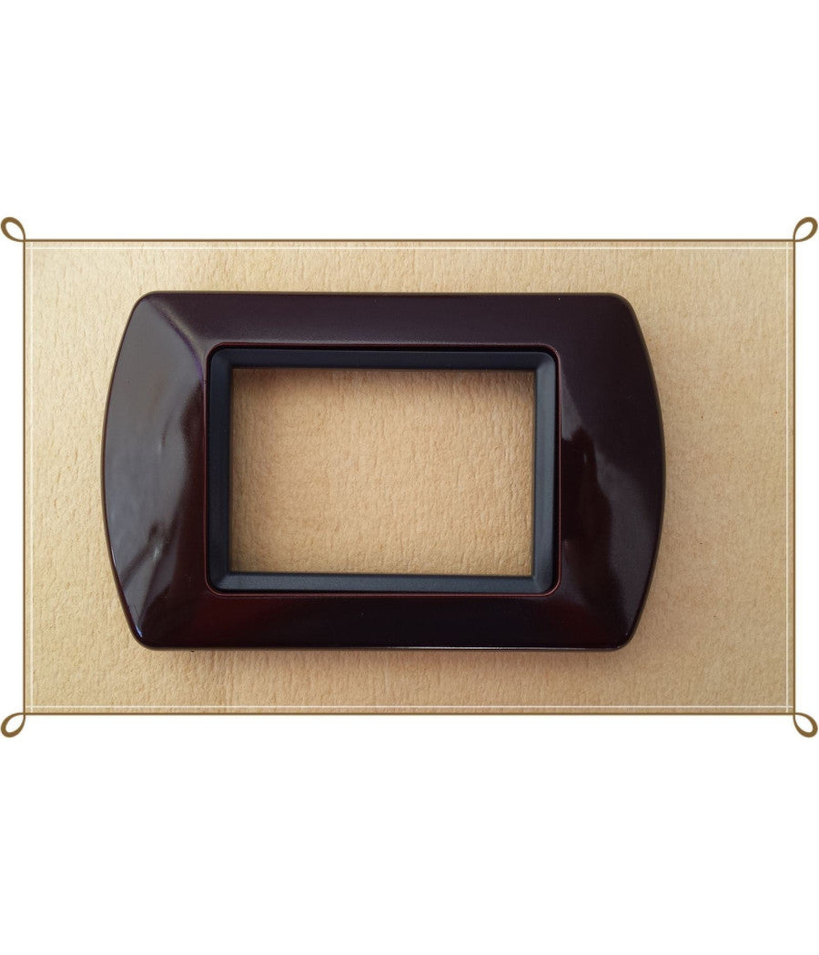 Placchette Placche In Abs Compatibili Per Serie Living International Placca  Marrone -7 Fori     -