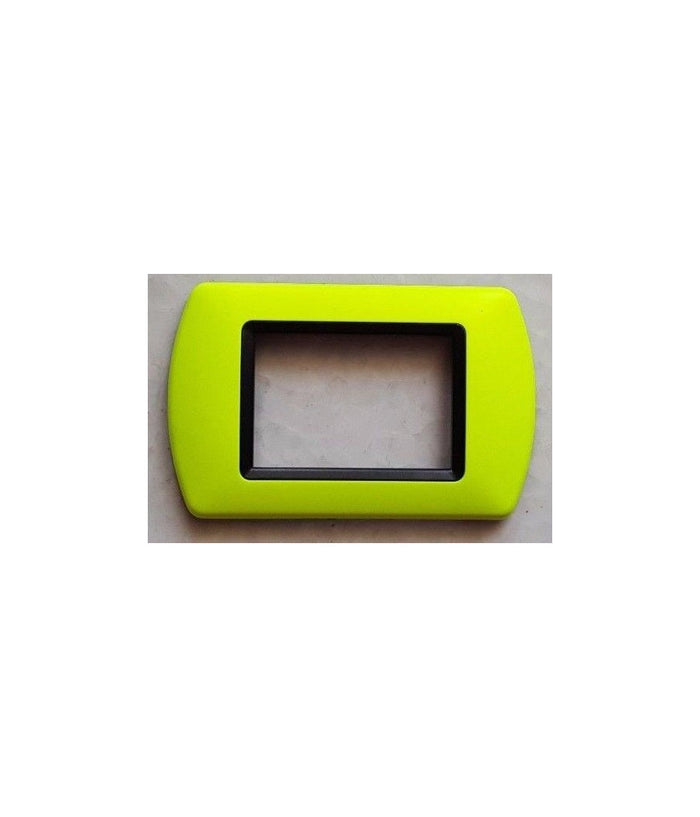 Placchette Placche In Abs Compatibili Per Serie Living International Placca  Giallo Fluo -7 Fori     -