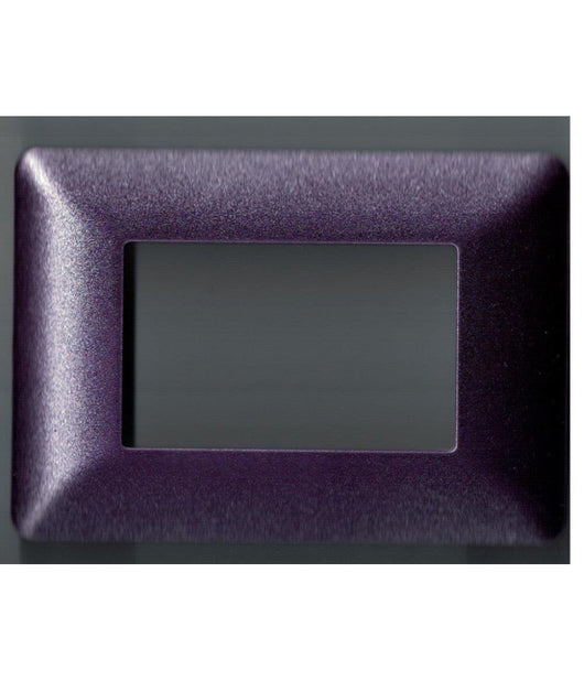 Placchette Placche In Abs Per Serie Matix Bticino Compatibile 3 4 6 Moduli Color  Viola Metallizzato -4 Fori     -