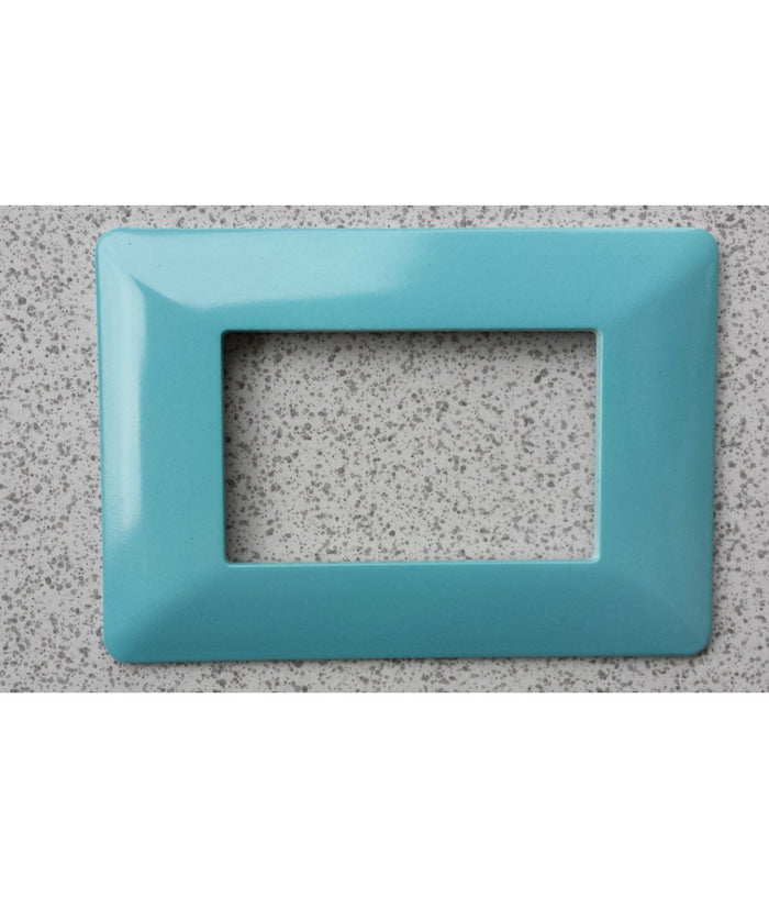 Placchette Placche In Abs Per Serie Matix Bticino Compatibile 3 4 6 Moduli Color  Azzurro Polvere -3 Fori     -