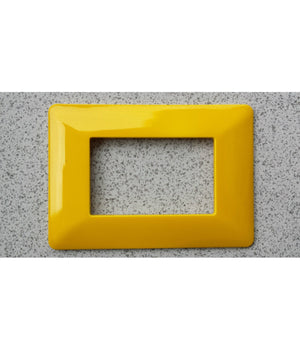 Placchette Placche In Abs Per Serie Matix Bticino Compatibile 3 4 6 Moduli Color  Giallo -4 Fori     -