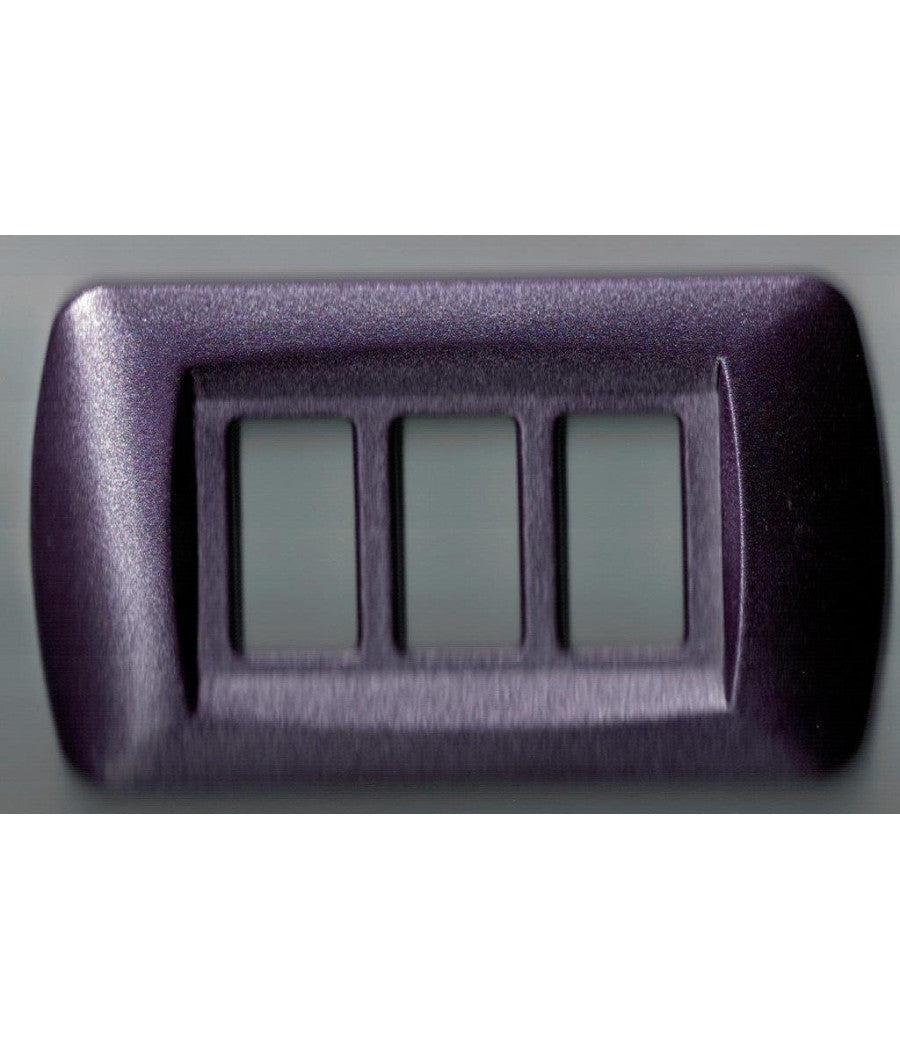 Placchette Placche In Abs Serie Magic Bticino Compatibili Placca Copriprese Fori  Viola Metallizzato -4 Fori     -