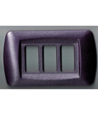 Placchette Placche In Abs Serie Magic Bticino Compatibili Placca Copriprese Fori  Viola Metallizzato -3 Fori     -