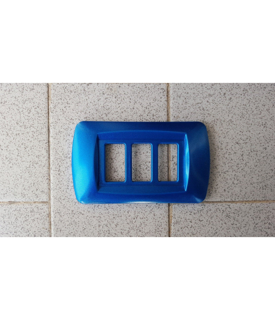 Placchette Placche In Abs Serie Magic Bticino Compatibili Placca Copriprese Fori  Blu Elettrico -1 Foro     -