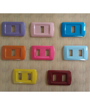 Placchette Placche In Abs Serie Magic Bticino Compatibili Placca Copriprese Fori  Blu -4 Fori     -