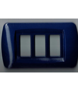 Placchette Placche In Abs Serie Magic Bticino Compatibili Placca Copriprese Fori  Blu Metallizzato -4 Fori     -