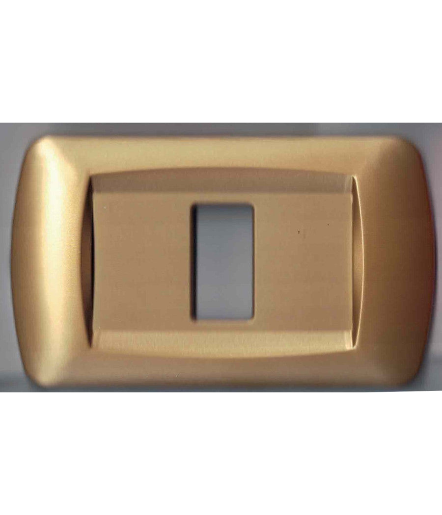 Placchette Placche In Abs Serie Magic Bticino Compatibili Placca Copriprese Fori  Oro Satinato -2 Fori     -