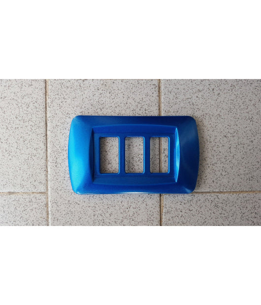 Placchette Placche In Abs Serie Magic Bticino Compatibili Placca Copriprese Fori  Blu Cielo -1 Foro     -