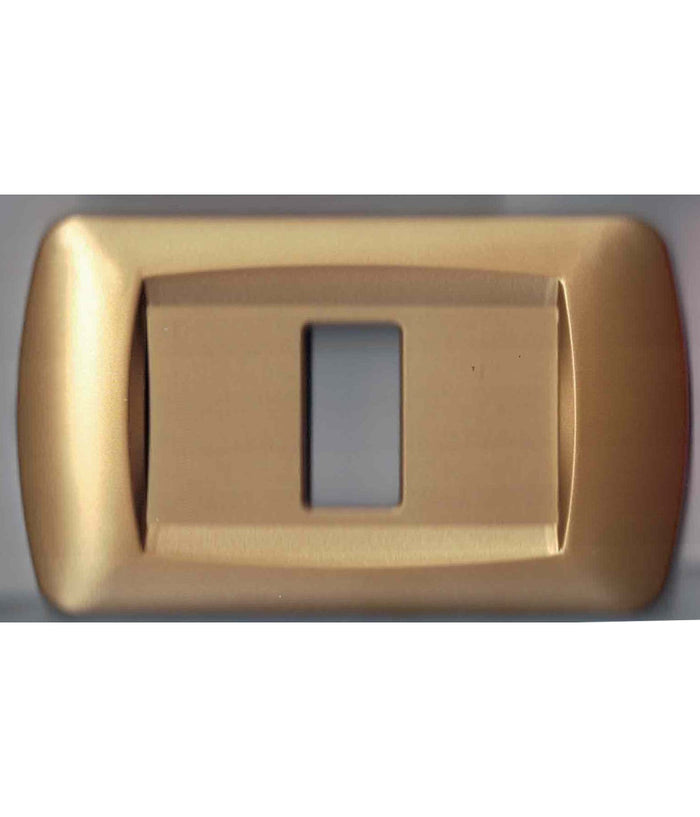 Placchette Placche In Abs Serie Magic Bticino Compatibili Placca Copriprese Fori  Oro Satinato -1 Foro     -
