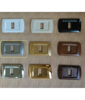 Placchette Placche In Abs Serie Magic Bticino Compatibili Placca Copriprese Fori  Oro Satinato -4 Fori     -