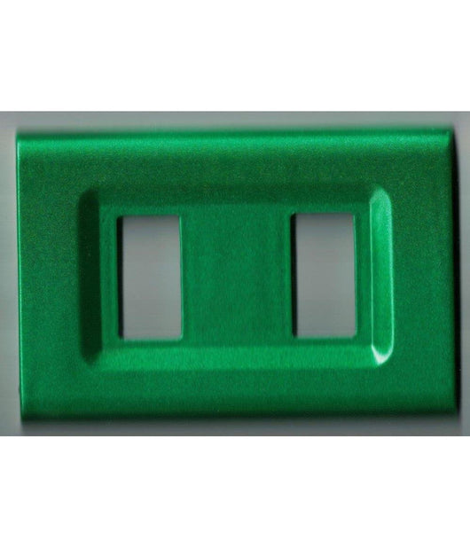 Placchette Placche In Abs Serie Magic Elite Bticino Compatibili Color Copriprese  Verde Metallizzato -5 Fori     -