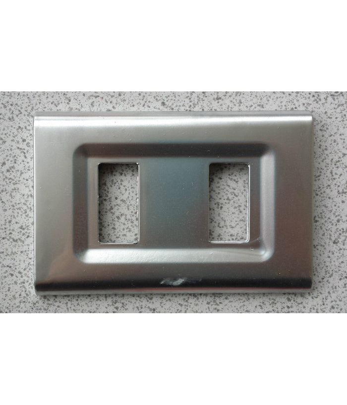 Placchette Placche In Abs Serie Magic Elite Bticino Compatibili Color Copriprese  Argetno Lucido -4 Fori     -