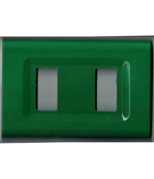 Placchette Placche In Abs Serie Magic Elite Bticino Compatibili Color Copriprese  Verde -2 Fori     -