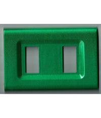 Placchette Placche In Abs Serie Magic Elite Bticino Compatibili Color Copriprese  Verde Metallizzato -2 Fori     -