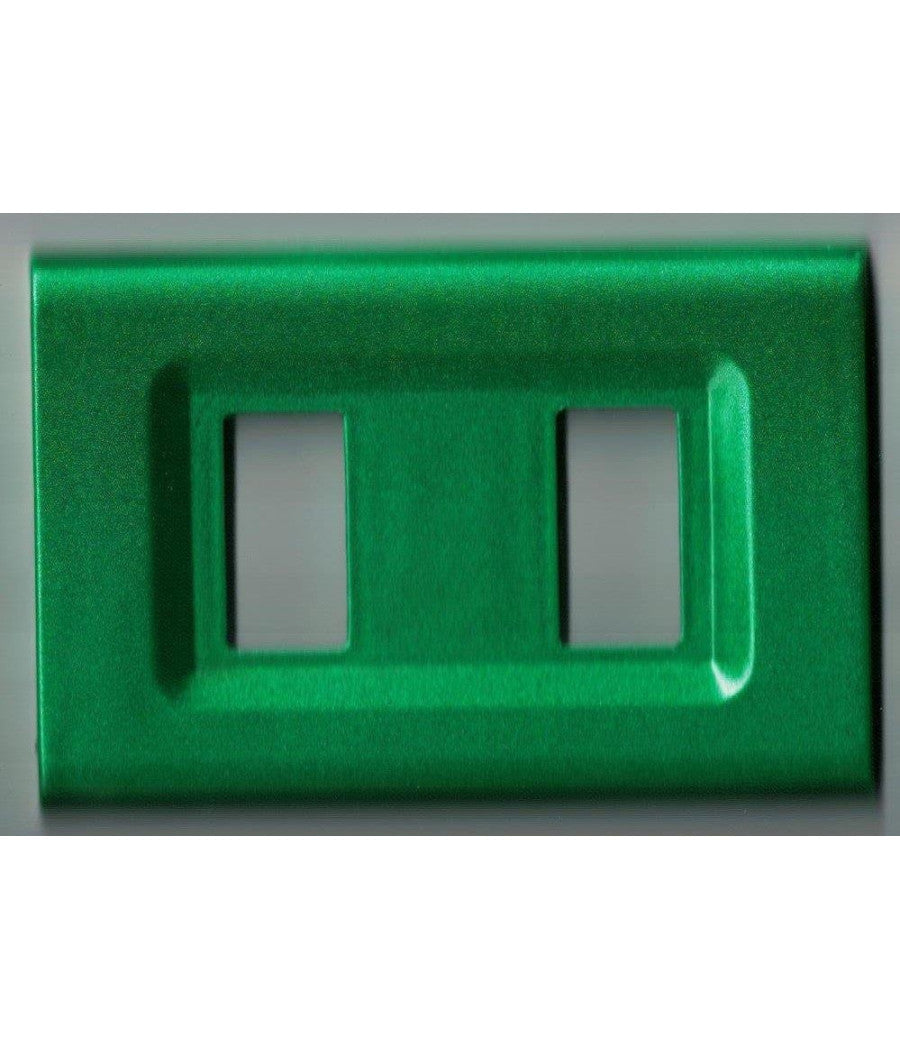 Placchette Placche In Abs Serie Magic Elite Bticino Compatibili Color Copriprese  Verde Metallizzato -2 Fori     -