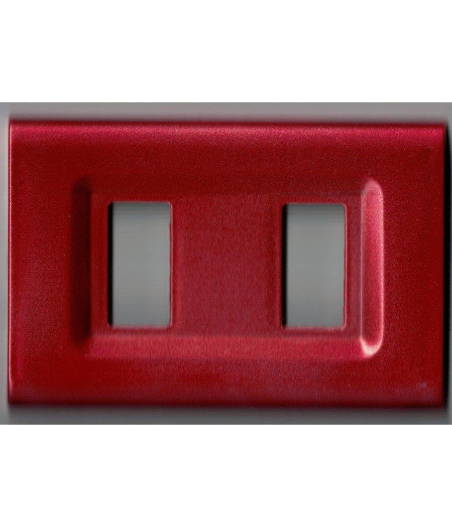 Placchette Placche In Abs Serie Magic Elite Bticino Compatibili Color Copriprese  Rosso Metallizzato -2 Fori     -