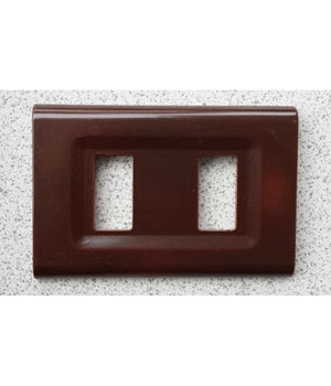 Placchette Placche In Abs Serie Magic Elite Bticino Compatibili Color Copriprese  Marrone -2 Fori     -