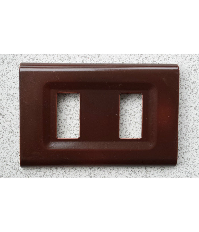Placchette Placche In Abs Serie Magic Elite Bticino Compatibili Color Copriprese  Marrone -2 Fori     -