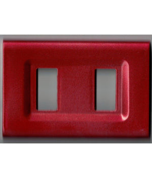 Placchette Placche In Abs Serie Magic Elite Bticino Compatibili Color Copriprese  Rosso Metallizzato -2 Fori     -