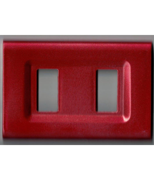 Placchette Placche In Abs Serie Magic Elite Bticino Compatibili Color Copriprese  Rosso Metallizzato -2 Fori     -