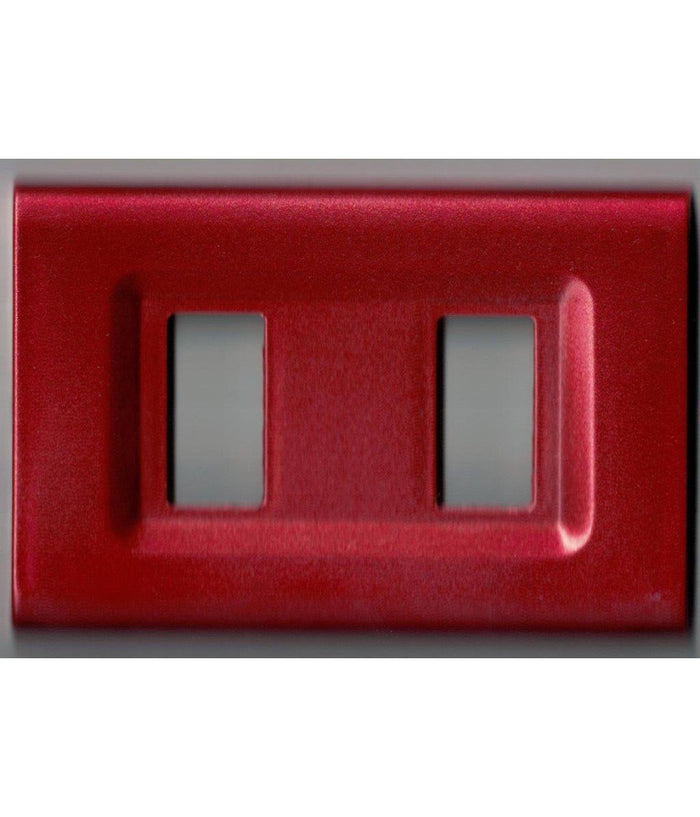Placchette Placche In Abs Serie Magic Elite Bticino Compatibili Color Copriprese  Rosso Metallizzato -2 Fori     -