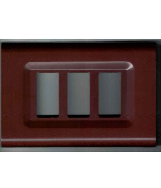Placchette Placche In Abs Serie Magic Elite Bticino Compatibili Color Copriprese  Marrone -3 Fori     -
