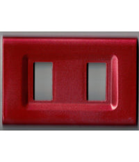 Placchette Placche In Abs Serie Magic Elite Bticino Compatibili Color Copriprese  Rosso Metallizzato -4 Fori     -