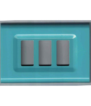 Placchette Placche In Abs Serie Magic Elite Bticino Compatibili Color Copriprese  Azzurro Polvere -3 Fori     -