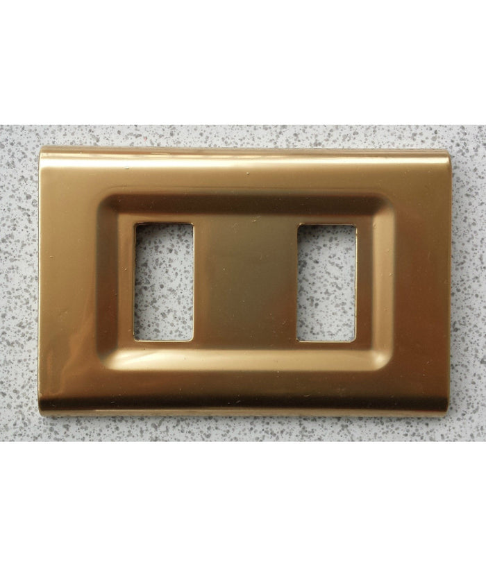Placchette Placche In Abs Serie Magic Elite Bticino Compatibili Color Copriprese  Oro Lucido -3 Fori     -