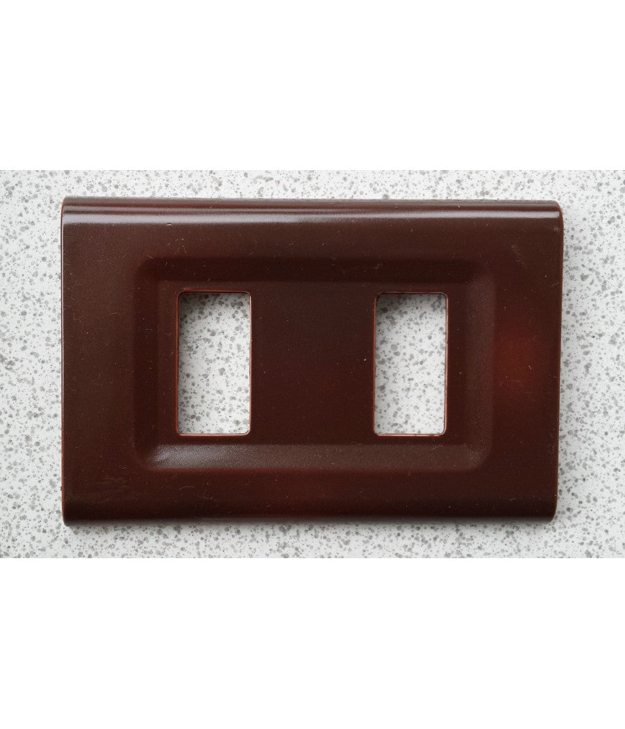 Placchette Placche In Abs Serie Magic Elite Bticino Compatibili Color Copriprese  Marrone -1 Foro     -