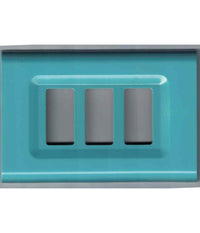 Placchette Placche In Abs Serie Magic Elite Bticino Compatibili Color Copriprese  Azzurro Polvere -4 Fori     -