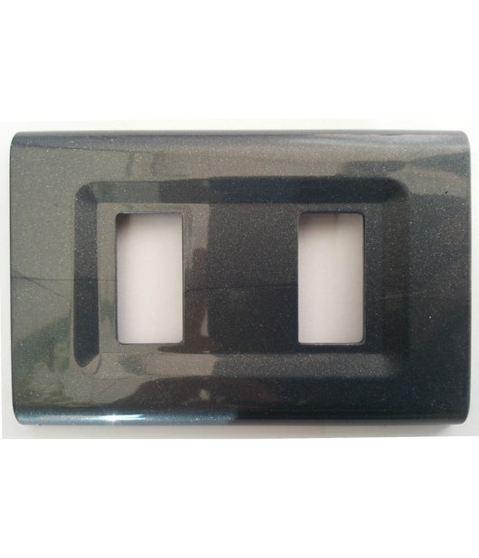 Placchette Placche In Abs Serie Magic Elite Bticino Compatibili Color Copriprese  Nero -2 Fori     -
