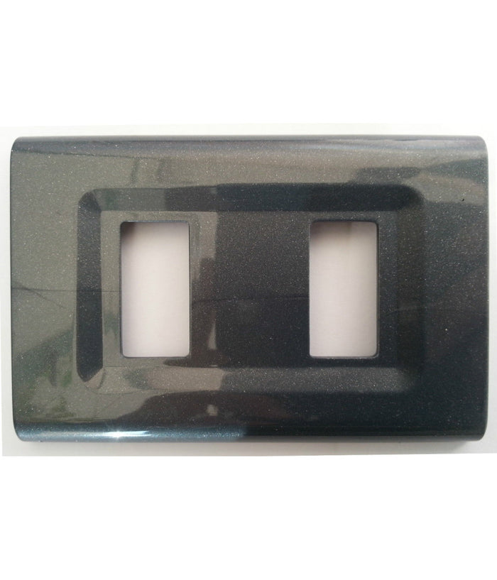 Placchette Placche In Abs Serie Magic Elite Bticino Compatibili Color Copriprese  Antracite -2 Fori     -