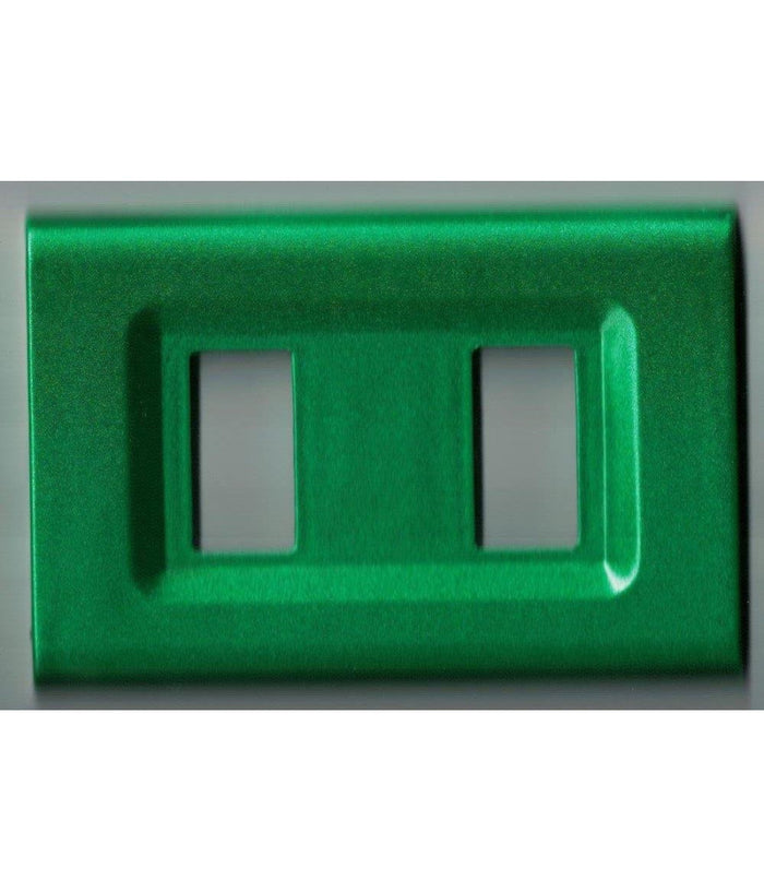 Placchette Placche In Abs Serie Magic Elite Bticino Compatibili Color Copriprese  Verde Metallizzato -4 Fori     -