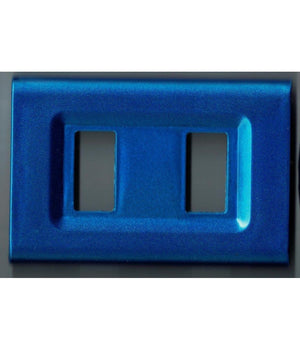 Placchette Placche In Abs Serie Magic Elite Bticino Compatibili Color Copriprese  Blu Metallizzato -2 Fori     -