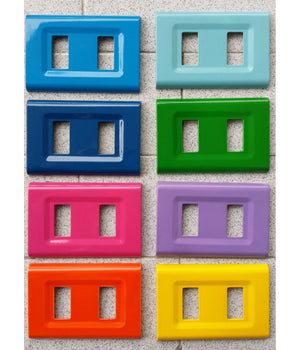 Placchette Placche In Abs Serie Magic Elite Bticino Compatibili Color Copriprese  Oro -3 Fori     -