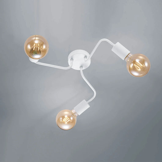 LÚZETE - PLAFONE 3 LUCI GLADSTONE BIANCO