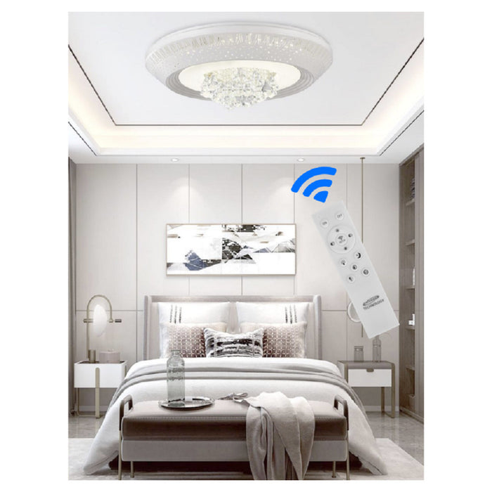 Trade Shop - Plafoniera 166 Watt Lampadario Soffitto Mille Una Notte 3 Toni Luce Telecomando -    -grande   -