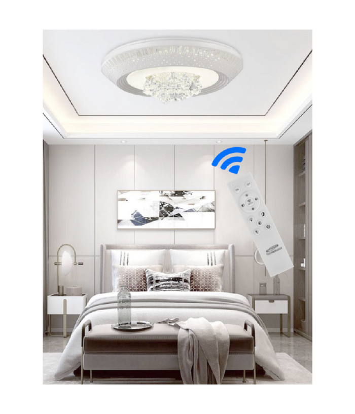 Plafoniera 166 Watt Lampadario Soffitto Mille Una Notte 3 Toni Luce Telecomando         