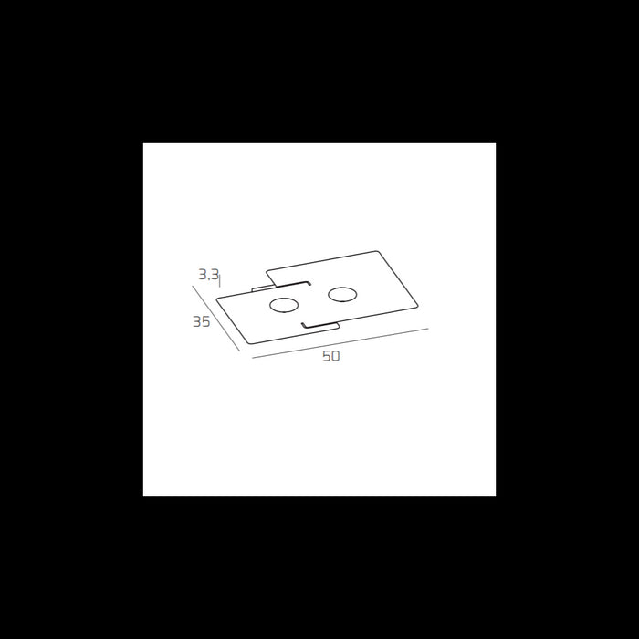 Plafoniera a led ECHO Top Light in metallo Bianco rettangolare con 2 attacchi lampadina Gx53