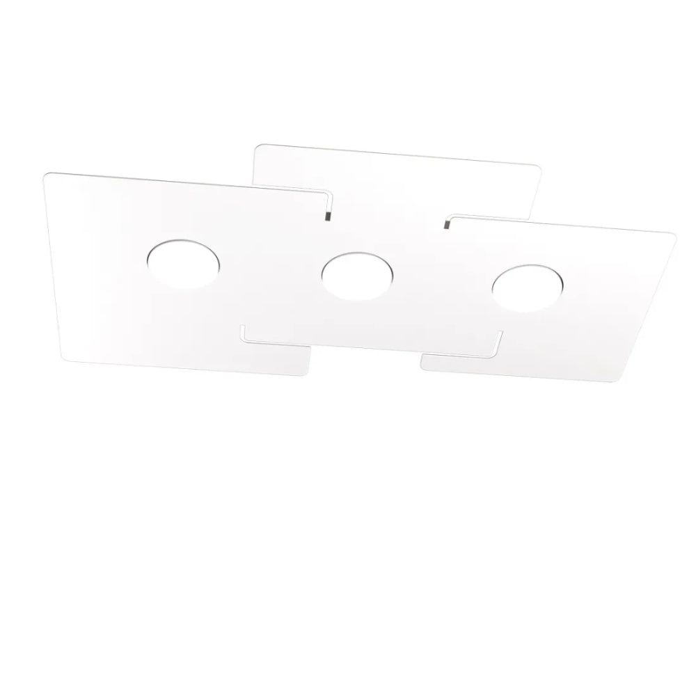 Plafoniera a led ECHO Top Light in metallo Bianco rettangolare con 3 attacchi lampadina Gx53