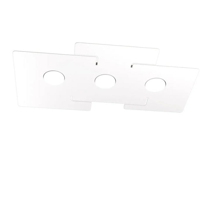 Plafoniera a led ECHO Top Light in metallo Bianco rettangolare con 3 attacchi lampadina Gx53