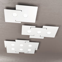 Plafoniera a led ECHO Top Light in metallo Bianco rettangolare con 3 attacchi lampadina Gx53