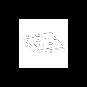 Plafoniera a led ECHO Top Light in metallo Bianco rettangolare con 4 attacchi lampadina Gx53